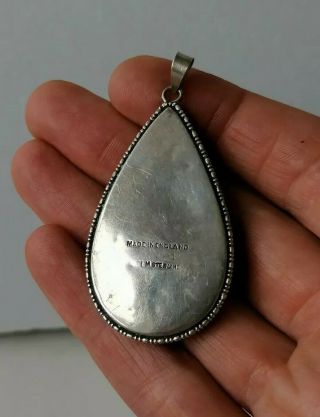 Rare Thomas Mott Millefiori Sterling Silver Large Teardrop Pendant for Necklace 3