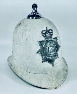 Vintage English Brighton Police White Helmet 1950s/60s England Rare