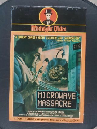 Microwave Massacre Vhs 1982 Horror Comedy Big Box Midnight Video Vintage Rare
