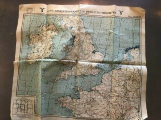 Rare Ww2 Wwii German 1:2000000 Fliegerkarte (pilot Map) England And France