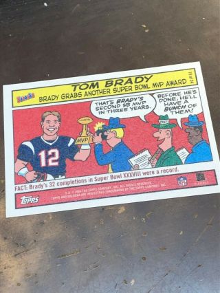 2004 Topps Bazooka Tom Brady Comics Card Rare