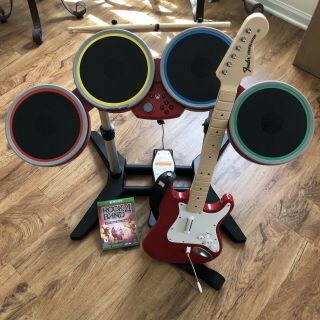 Rock Band 4 Xbox One Bundle Game,  Drums,  Guitar Red Target Edition Rare