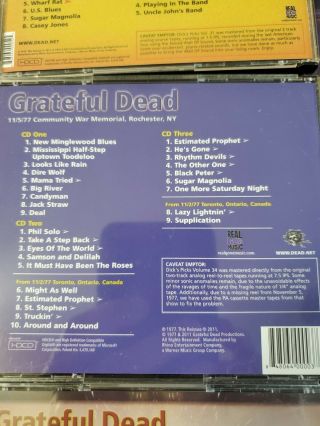 Grateful Dead Dick ' s Picks Volumes 31,  32,  33,  34,  35 & 36 Rare 21 Discs 6