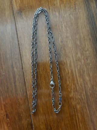 Georg Jensen Chain Necklace Sterling Silver 925 Rare Vintage 17 ".  M