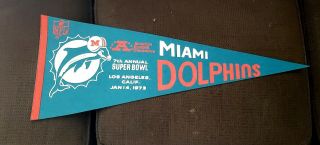 Miami Dolphins 1973 Bowl Pennant Is Rare 29 " Error In Listing