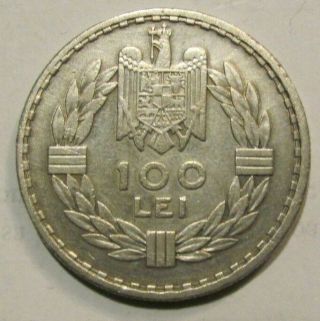 Romania Kingdom 100 Lei 1932 / Paris / King Carol Ii Silver / Rare
