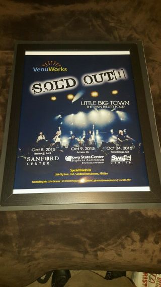 Little Big Town Pain Killer Tour Rare Midwest Concert Promo Poster