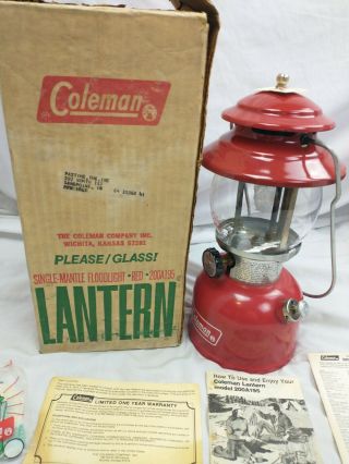Vintage Red Coleman 200A Lantern,  Rare,  Antique 2