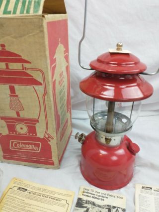 Vintage Red Coleman 200A Lantern,  Rare,  Antique 3