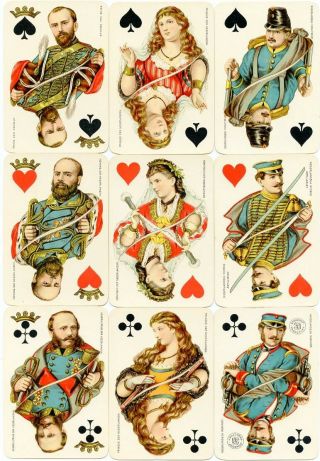 Rare Antique Dondorf No.  17 Playing Cards - Java - Hombre - 1890 