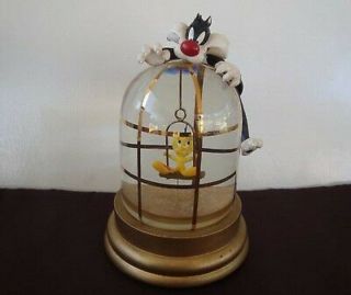 Extremely Rare Looney Tunes Sylvester With Tweety In Cage Figurine Globe Statue