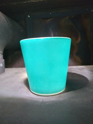 Vintage Rare HTF Solid Color Teal Turquoise D Handle Mug Pyrex 1410 3