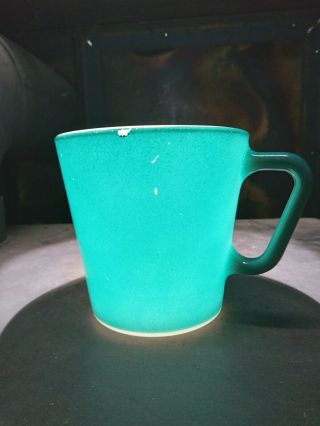 Vintage Rare HTF Solid Color Teal Turquoise D Handle Mug Pyrex 1410 4