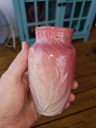 Rare Pottery Art Fort Hays Kansas State Pottery Pink 5 Inch 3