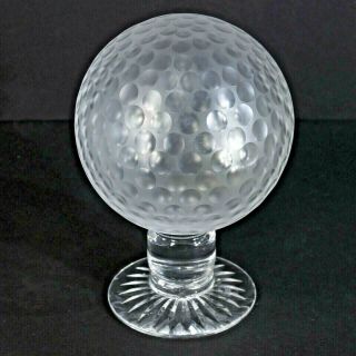 Rare Huge 7.  5 " Royal Doulton Solid Crystal Golf Ball Pedestal Paperweight Exc,