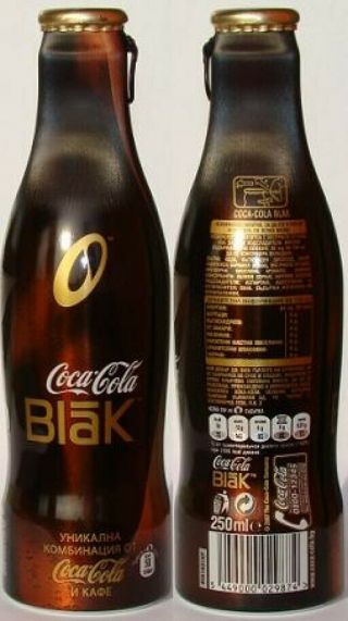 Very Rare Coca Cola Aluminium Bottle 2008 Blak From Bulgaria
