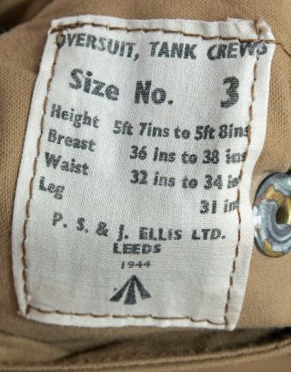 Rare WW2 English/British Pixie Tank - Suit Completed Dated 1944 2