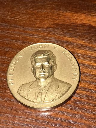 Rare John F.  Kennedy " Appreciation " Bronze Medal,  Designed By Gasparro