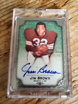 2010 Topps Five Star Jim Brown Legends On Card Auto Rare Ssp /40