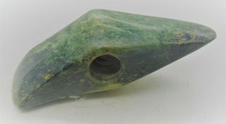 RARE ANCIENT EGYPTIAN SERPENTINE STONE SOCKETED AXE HEAD 3