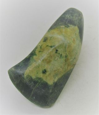 RARE ANCIENT EGYPTIAN SERPENTINE STONE SOCKETED AXE HEAD 4
