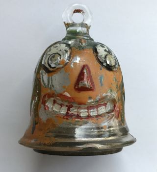 Rare Antique Glass Candy Container “goblin Head” Paint 1930’s