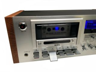 VERY RARE VINTAGE AIWA L40 METAL/STEREO CASSETTE DECK LED ' s W/ REAL RED OAK WOOD 4