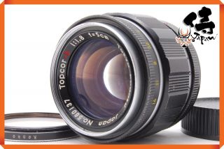 ◉rare Exc,  5◉ Tokyo Kogaku Topcor S 5cm 50mm F1.  8 Black L39 Leica Lens
