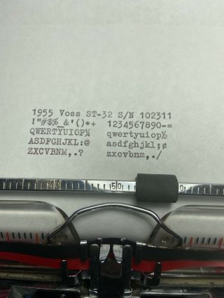 Rare Vintage 1955 Voss ST - 32 Typewriter ALL RUBBER 2