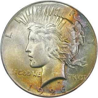 1926 $1 Ngc Ms63 Peace Dollar Rare Rainbow Color & Unlisted Ddo Vam - 4