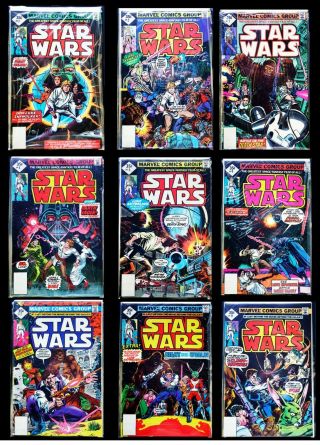 Rare Set Of Star Wars Comic Books 1 - 9 All In Near.