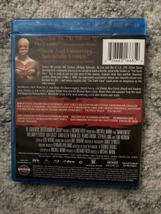 Manhunter Blu - ray 2 - Disc Collectors Edition Rare Scream Factory OOP 2