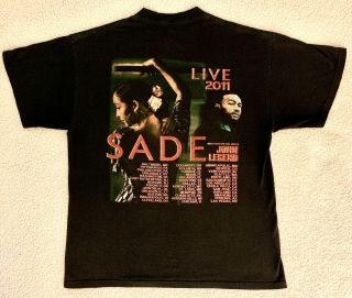 Vintage Sade Shirt Lovers Rock Summer Deluxe Tour John Legend Rap Tee L RARE 3