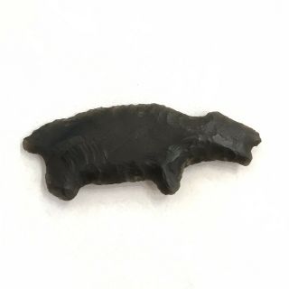 Rare Published Ancient Bear Fetish Nwc - - Obsidian