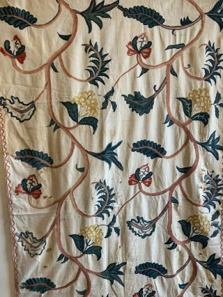 Rare Late 18th Or Early 19th Century French Hard Embroidered Fabric