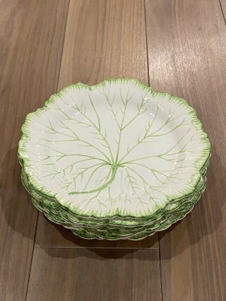 Vintage Wedgwood Etruria Barlaston Green Cabbage Leaf Plate Set Of 6 Rare Color