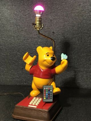Vintage Disney Winnie The Pooh Phone Lamp Combo From 1964.  Rare Color Led Light