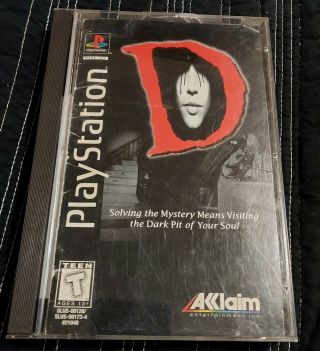 D (sony Playstation 1,  1996) Ps1 Longbox " D " Rare