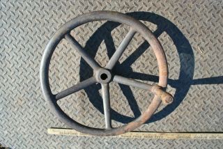 Rare Vintage Gas Prairie Tractor Steam Engine Cast Iron Steering Wheel