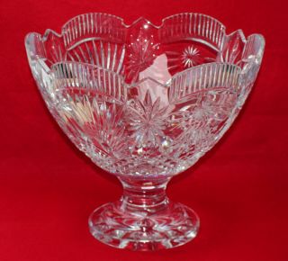 Rare House Of Waterford Ireland Crystal Christmas Centerpiece Bowl