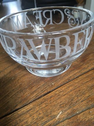 Emma Bridgewater Strawberries And Cream Glass Bowl Rare Discontinued