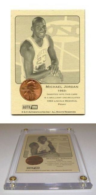 Michael Jordan 1983 Vintage Rare Coin Card Classy Protector & Stand