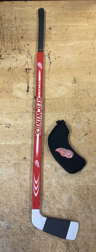 Rare Nhl Detroit Red Wings Hockey Stick Putter Golf Club W Cover Graphite Shaft