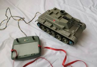 Vintage Rare Ussr Toy Tank Wired Remote Control