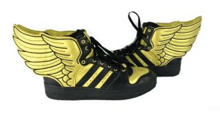 Rare Jeremy Scott X Adidas Js Wings 2.  0 Metallic Gold Black Shoes 9
