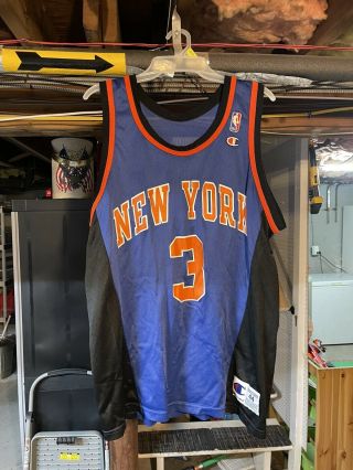 John Starks Champion York Knicks Jersey 3 Nba Rare Vintage 90s 44 Jordan