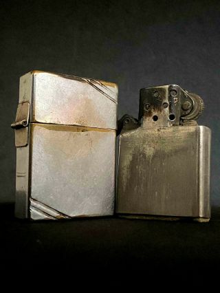 Rare Vintage 4 Barrel Repaired Outside Hinge 1934 - 1935 Zippo Lighter
