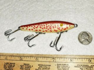 Antique L&S Trout - Master c.  1948 RARE Early Lure Opaque Eye Old Tackle Box Bait 3