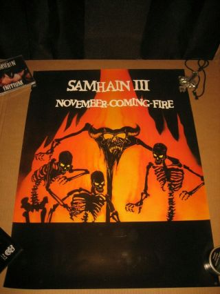 Samhain " November Coming Fire " Promo Poster Misfits Danzig 1986 Rare
