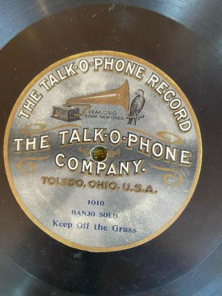 Talk - O - Phone 1010 Vess Ossman (banjo Ragtime) 78 Rpm Rare Label Circa 1903